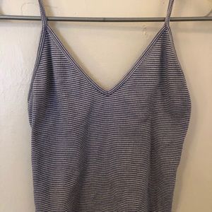 Brandy Melville blue striped crop top tank top